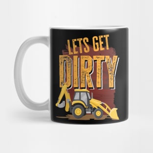 Funny Excavator and Construction Worker Heavy Equipment Mug